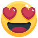 social react emoji with heart eyes